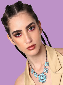 Sohi - Gold Plated Party Designer Stone Necklace For Women