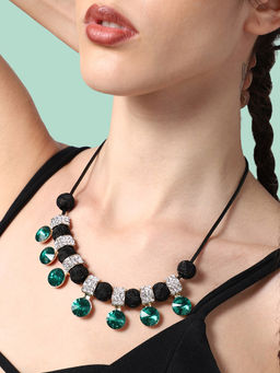 Sohi - Gold Plated Party Designer Stone Necklace For Women