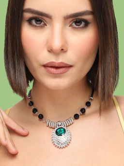 Sohi - Gold Plated Party Designer Stone Pendant Necklace For Women