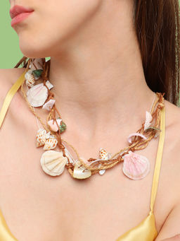 Sohi - Gold Plated Party Designer Stone 1 Necklace For Women