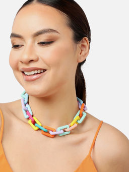 Sohi - Gold Plated Party Designer Stone Necklace For Women