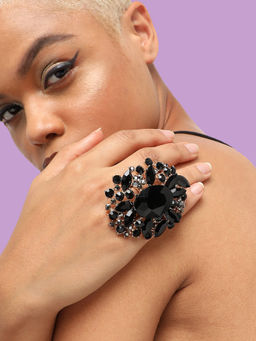 Sohi - Gold Plated Party Designer Stone Ring For Women