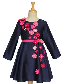 A Little Fable - Blueberry Full Sleeve Dress