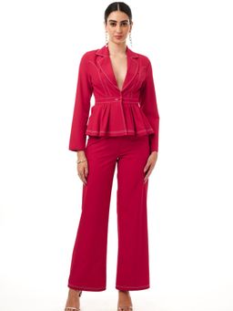 Style Island - Sipl1257 Polyester Roseate Straight Pants For Women