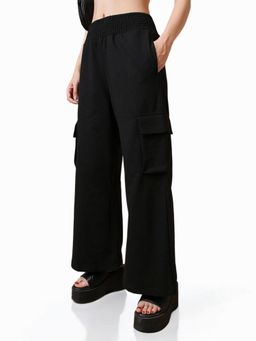 Bewakoof - Air 1.0 Women's Black Flared Cargo Track Pants