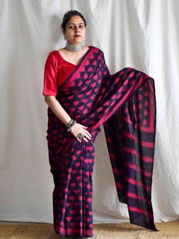 Sundarii - Tara - Mul Cotton Saree with Unstitched Blouse