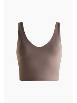 H&M - Women Brown Integral-Bra Sports Top With Sculptmove