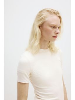 H&M - Women White Cooling Slim Fit Ribbed T-Shirt
