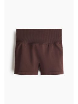 H&M - Women Brown Seamless Scrunch Hotpants With Drymove