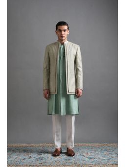 Gargee Designers - Mint Majesty Kurta with Jacket and Pant