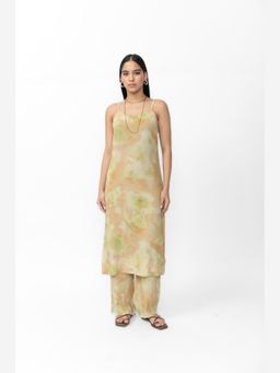 Contemponari - Crepe Green Kurta With Pant