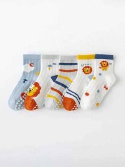 Hopscotch - Lion Printed Socks (Pack Of 5)