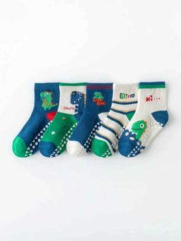 Hopscotch - Dino Printed Socks (Pack Of 5)