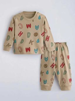 Hopscotch - Cotton Printed T-Shirt And Joggers