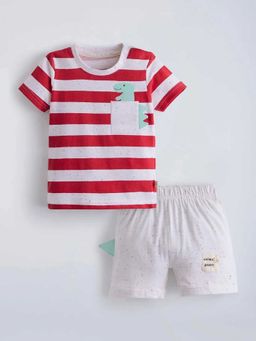 Hopscotch - Red Striped T-Shirt And Shorts