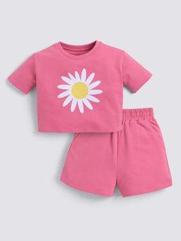 Hopscotch - Pink Floral T-Shirt And Shorts