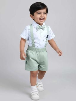 Hopscotch - Green Cotton All Over Print 4 Piece Formal Set