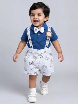Hopscotch - Navy Blue Cotton Animal 4 Piece Formal Set