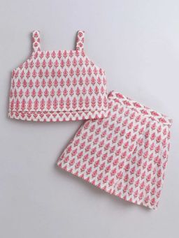 Hopscotch - Cotton All Over Print Top And Skirt