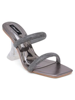 Sherrif Shoes - Womens Two Strap Gun Slip On Stiletto Heel