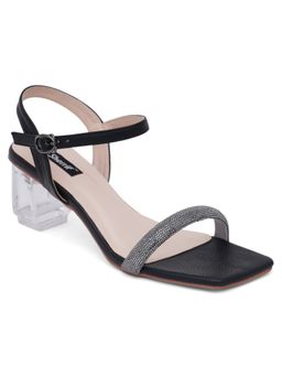 Sherrif Shoes - Womens Stylish Black Ankle Strap Block Heel