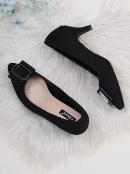 Sherrif Shoes - Womens Black Kitten Heel Pumps