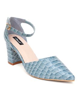 Sherrif Shoes - Womens Blue Block Heel Sandals