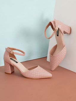 Sherrif Shoes - Womens Nude Block Heel Sandals