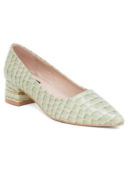 Sherrif Shoes - Womens Green Block Heel Pumps