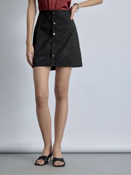 The Label Life - Black Suede Mini Skirt