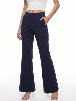 Outzidr - Navy Blue Bottom Flare Pant