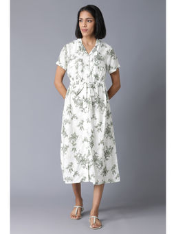 W - White Printed Dress