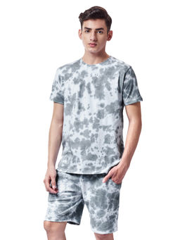 The Souled Store - Tie Dye Grey Set Co-ord Sets For Mens (set Of 2)