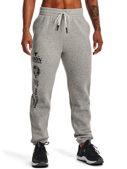 Under Armour - Project Rock Iron Paradise Fleece Track Pants-Grey