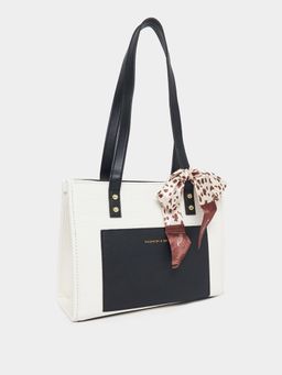 Styli - Women White Ribbon Detail Handbag
