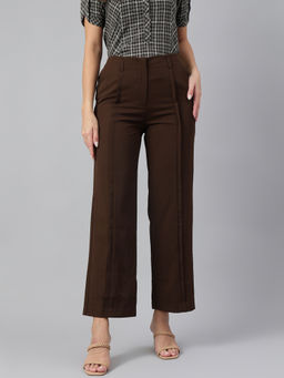 Latin Quarters - Brown High Rise Solid Pant