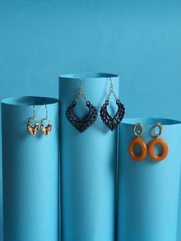 Lilly & Sparkle - Multi coloured Contemporary Studs Earrings (Pack of 3)