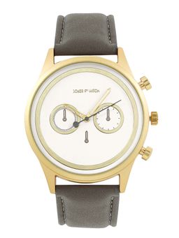 Joker and Witch - Joker & Witch Hudson White Dial Grey Faux Leather Strap Analog Mens Watch