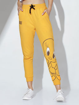 The Souled Store - Official Looney Tunes: Teensy Weensy Graphic Printed Yellow Joggers