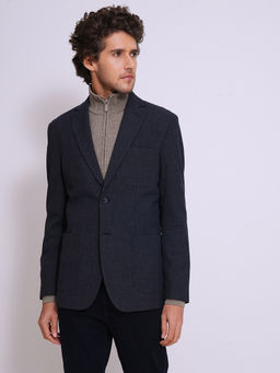 Selected - Men Dark Blue Structured Tailored Blazer