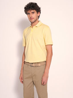 Selected - Men Light Yellow Polo T-Shirt