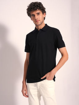 Selected - Men Black Polo T-Shirt
