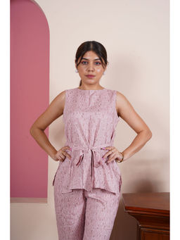 SALVIA SKY - Abstract Printed Front Tie-Up Top