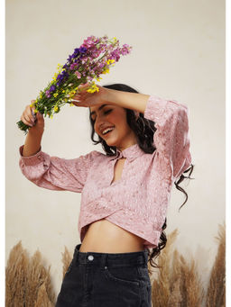 SALVIA SKY - Abstract Printed Crop Top