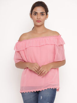 SAVI - Pink Off Shoulder Bardot Top