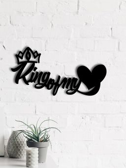 eCraftIndia - "King Of My Heart" Love Theme Black Wood Wall Art Cut out