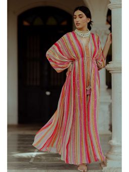 Paulmi & Harsh - Klava Multi Coloured Kaftan Maxi Dress With Slip