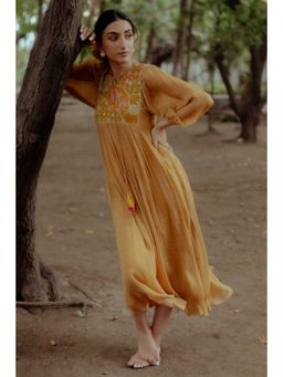 Paulmi & Harsh - Sienna Yellow Printed Maxi Dress