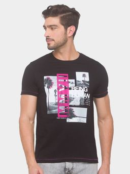 Being Human - Men Printed Black T-Shirt