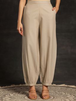 Libas - Women Beige Solid Both Side Pocket Detail Salwar